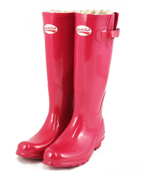 Rockfish Original Gloss Vivacious Pink Wellington. The Spoilt Horse Company