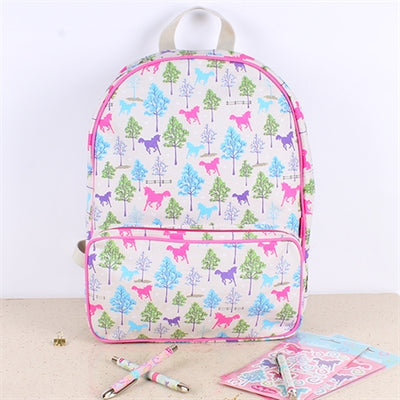 Milly Green Ponies Canvas Backpack